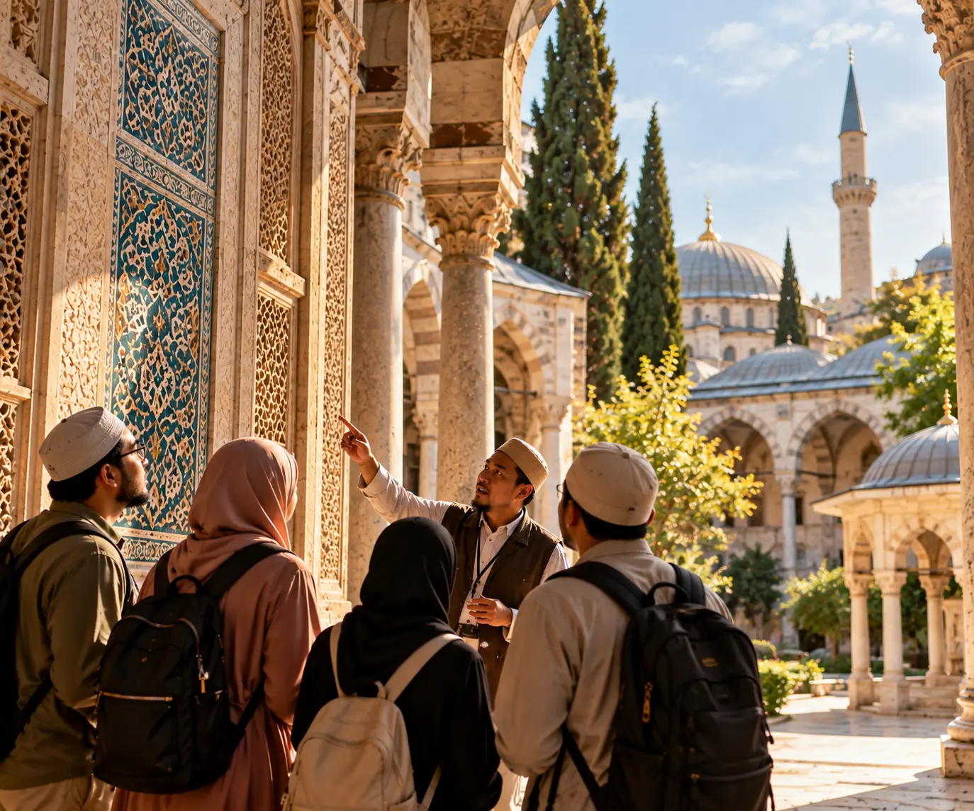 Travellers discovering the history and heritage of a destination